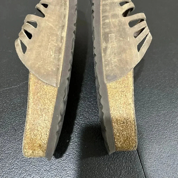 Birkenstock Granada Leather Sandals Size 37 Double Strap Buckle Slides Slip On - Picture 8 of 9